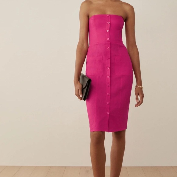 Reformation Dresses & Skirts - Reformation linen dress pink size 0